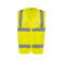 Chaleco alta visibilidad multibolsillos reciclado unisex WK618. Color hi viz yellow.