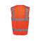 Chaleco alta visibilidad multibolsillos reciclado unisex WK618. Color hi viz orange.