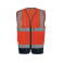 Chaleco alta visibilidad multibolsillos reciclado unisex WK618. Color hi viz orange/navy.