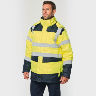 Parka alta visibilidad 4 en 1 reciclada unisex WK660