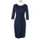 Vestido largo manga 3/4 mujer Neptune. Color navy.