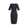 Vestido largo manga 3/4 mujer Celeste. Color navy.