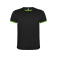 Equipación de fútbol doble hombre Racing. Color verde lima/negro.