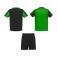 Equipación de fútbol doble hombre Juve. Color verde helecho/negro.
