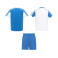 Equipación de fútbol doble hombre Juve. Color blanco/royal.