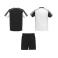 Equipación de fútbol doble hombre Juve. Color blanco/negro.