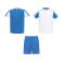 Equipación de fútbol doble hombre Juve. Color blanco/royal.