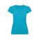 Camiseta cuello pico mujer Victoria Woman. Color azul turquesa.