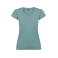 Camiseta cuello pico mujer Victoria Woman. Color azul dusty.