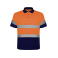 Polo alta visibilidad hombre Polaris. Color azul marino/naranja fluor.