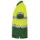 Polo alta visibilidad hombre Polaris. Color verde jardín/amarillo flúor.