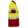 Polo alta visibilidad hombre Polaris. Color rojo laboral/amarillo flúor.