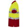Polo alta visibilidad hombre Polaris. Color rojo laboral/amarillo flúor.