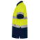 Polo alta visibilidad hombre Polaris. Color azul marino/amarillo flúor.