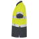 Polo alta visibilidad hombre Polaris. Color gris plomo/amarillo flúor.