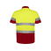 Polo alta visibilidad hombre Polaris. Color rojo laboral/amarillo flúor.