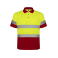Polo alta visibilidad hombre Polaris. Color rojo laboral/amarillo flúor.