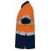 Polo alta visibilidad hombre Polaris. Color azul marino/naranja fluor.