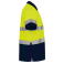 Polo alta visibilidad hombre Polaris. Color azul marino/amarillo flúor.