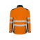 Chaqueta softshell de alta visibilidad bicapa hombre Antares. Color azul marino/naranja fluor.