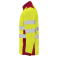 Chaqueta softshell de alta visibilidad bicapa hombre Antares. Color rojo laboral/amarillo flúor.