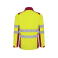 Chaqueta softshell de alta visibilidad bicapa hombre Antares. Color rojo laboral/amarillo flúor.