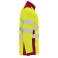 Chaqueta softshell de alta visibilidad bicapa hombre Antares. Color rojo laboral/amarillo flúor.