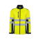 Chaqueta softshell de alta visibilidad bicapa hombre Antares. Color azul marino/amarillo flúor.