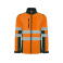 Chaqueta softshell de alta visibilidad bicapa hombre Antares. Color azul marino/naranja fluor.
