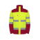 Parka de alta visibilidad mangas desmontables hombre Epsylon. Color rojo laboral/amarillo flúor.