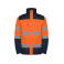 Parka de alta visibilidad mangas desmontables hombre Epsylon. Color azul marino/naranja fluor.