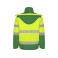 Parka de alta visibilidad mangas desmontables hombre Epsylon. Color verde jardín/amarillo flúor.