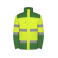 Parka de alta visibilidad mangas desmontables hombre Epsylon. Color verde jardín/amarillo flúor.