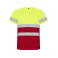 Camiseta de alta visibilidad hombre Delta. Color rojo laboral/amarillo flúor.