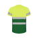 Camiseta de alta visibilidad hombre Delta. Color verde jardín/amarillo flúor.
