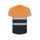 Camiseta de alta visibilidad hombre Delta. Color azul marino/naranja fluor.
