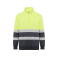 Sudadera de alta visibilidad media cremallera unisex Spica. Color gris plomo/amarillo flúor.