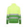 Sudadera de alta visibilidad media cremallera unisex Spica. Color verde jardín/amarillo flúor.