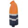 Sudadera de alta visibilidad media cremallera unisex Spica. Color azul marino/naranja fluor.