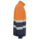 Sudadera de alta visibilidad media cremallera unisex Spica. Color azul marino/naranja fluor.