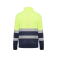 Sudadera de alta visibilidad media cremallera unisex Spica. Color azul marino/amarillo flúor.