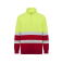 Sudadera de alta visibilidad media cremallera unisex Spica. Color rojo laboral/amarillo flúor.