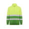 Sudadera de alta visibilidad media cremallera unisex Spica. Color verde jardín/amarillo flúor.