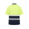 Polo alta visibilidad unisex Vega. Color azul marino/amarillo flúor.