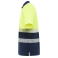 Polo alta visibilidad unisex Vega. Color azul marino/amarillo flúor.
