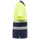 Polo alta visibilidad unisex Vega. Color azul marino/amarillo flúor.