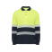 Polo alta visibilidad manga larga unisex Vega LS. Color azul marino/amarillo flúor.