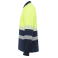 Polo alta visibilidad manga larga unisex Vega LS. Color azul marino/amarillo flúor.