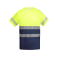 Camiseta de alta visibilidad hombre Tauri. Color azul marino/amarillo flúor.