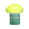 Camiseta de alta visibilidad hombre Tauri. Color verde jardín/amarillo flúor.